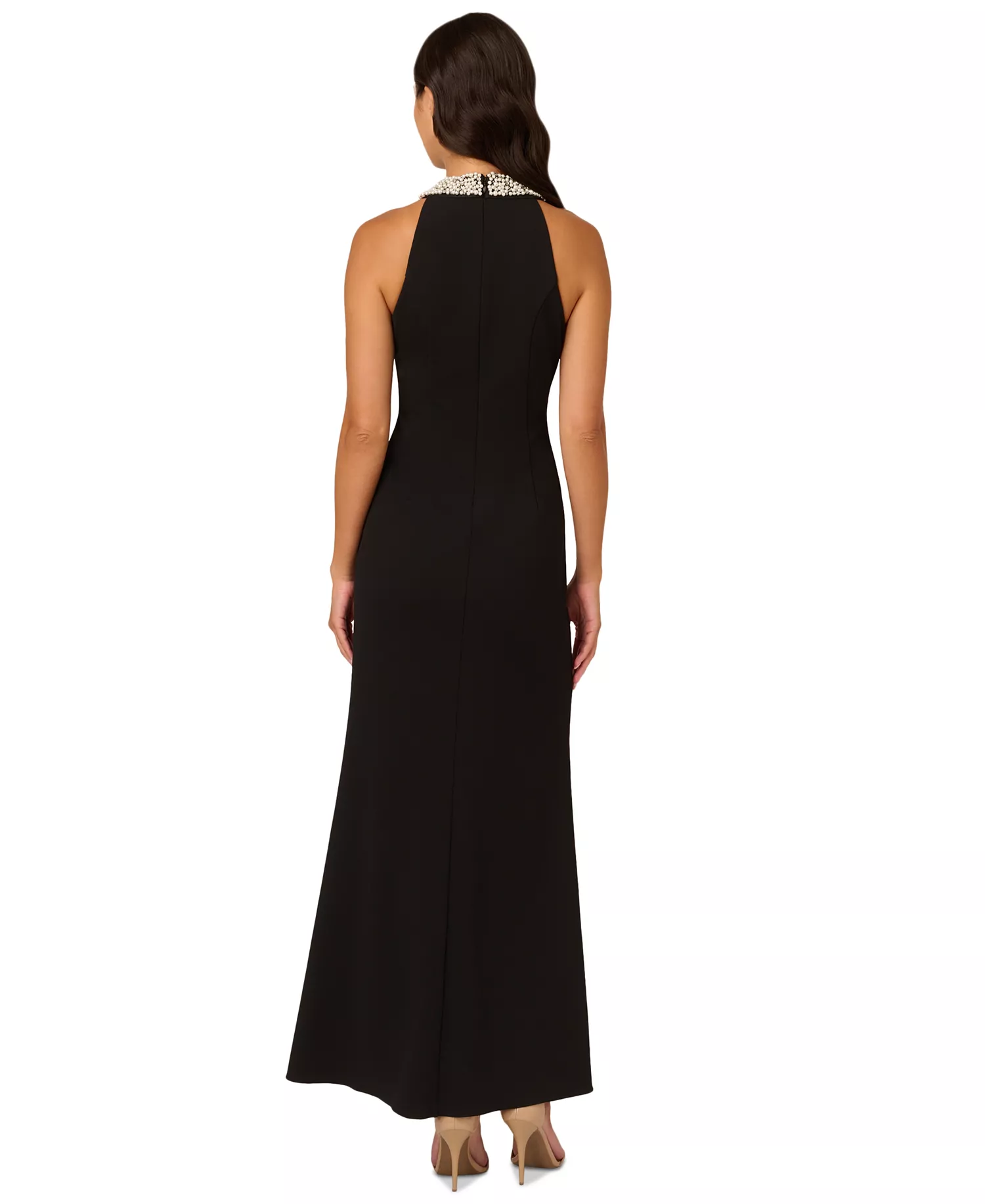 Refined High-Neck Embellished Gown - View 3