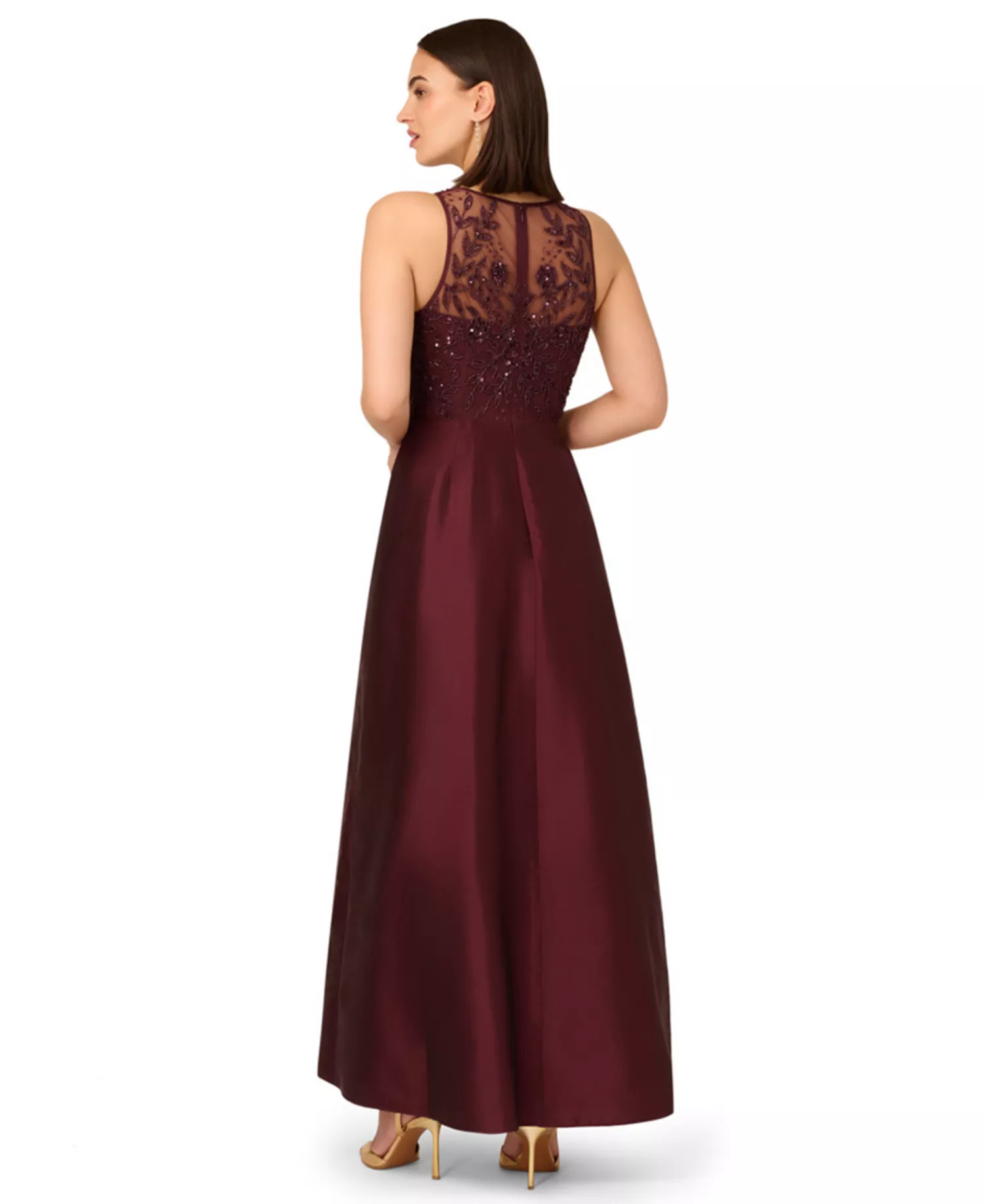 Refined Illusion Neck Formal Gown - View 2