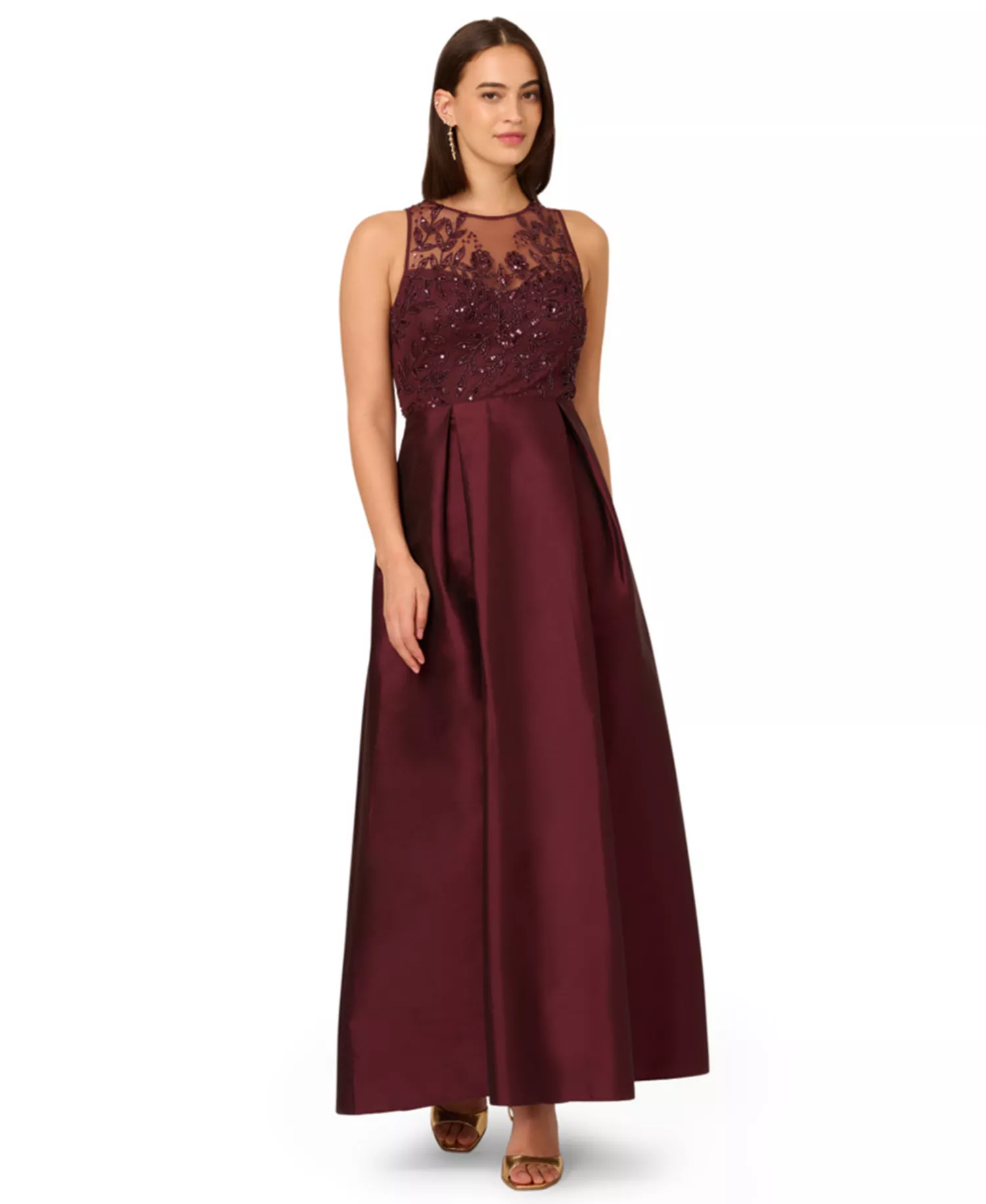 Refined Illusion Neck Formal Gown